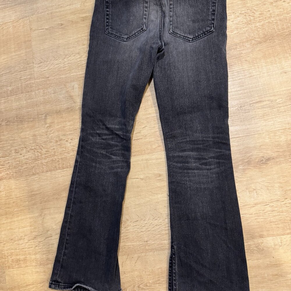 AG ADRIANO GOLDSCHMIED JEANS THE JODI CROP HI RISE SLIM FLARE 24R GRAY